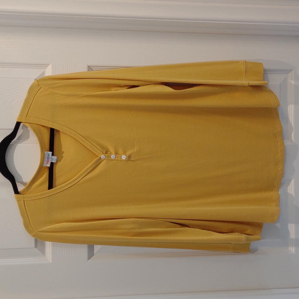 LuLaRoe Yellow Long Sleeve Women's Top